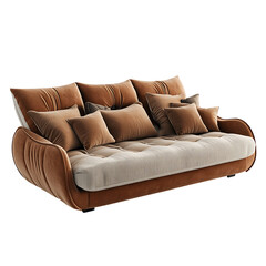 sofa bed Advertisement isolated on white background full depth of field 
