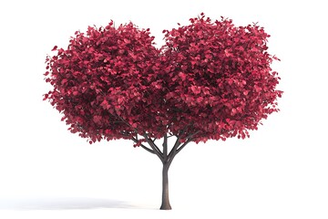 Obraz premium Heart-Shaped Red Tree, Perfect for Autumn Designs