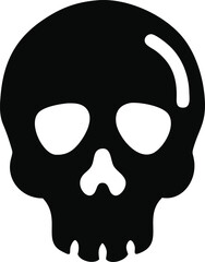 Black Skull Icon Vector: Perfect for Danger and Horror Designs
