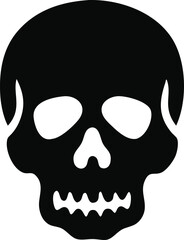 Black Skull Icon Vector: Perfect for Danger and Horror Designs
