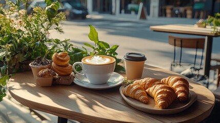 parisian cafe morning: coffee & croissants - lifestyle/wellbeing