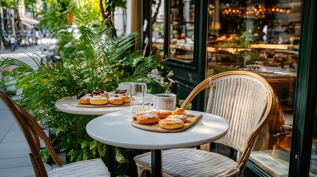 parisian cafe breakfast pastry coffee - parisian cafe aesthetic