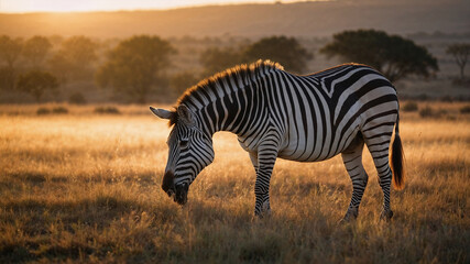 Majestic Zebra in the Sunset