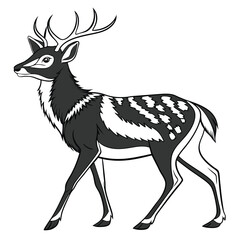 Deer Outline Vector: High-Quality Graphic for Wildlife and Forest Designs
