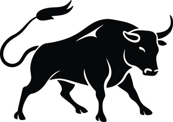 Bull Silhouette Vector: Majestic Animal Illustration for Creative Projects
