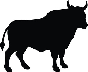 Bull Silhouette Vector: Majestic Animal Illustration for Creative Projects
