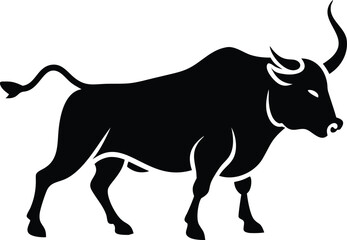 Black Bull Icon Vector: Perfect for Strength and Power Themes
