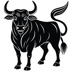 Bull Outline Vector: High-Quality Graphic for Wildlife and Branding Designs
