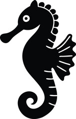 Seahorse Outline Vector: High-Quality Graphic for Nautical Designs
