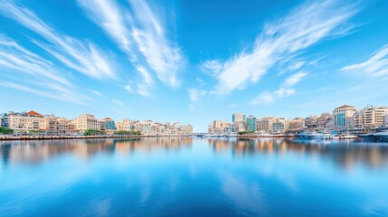 Obraz premium Tranquil Marina with Blue Sky