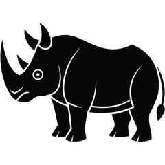 Rhino Outline Illustration: High-Quality Vector for Wildlife Designs
