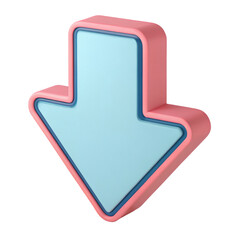 business loss arrow 3d cute icon
