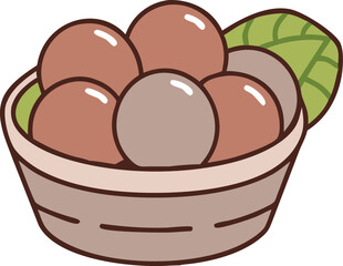 Egg Basket Vector: Fresh Farm Illustration for Food and Agriculture Themes
