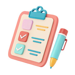 checklist 3d cute icon
