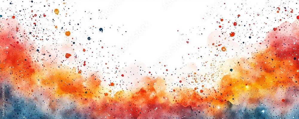 Poster galaxy watercolor idea. a vibrant abstract splash of colors creating a dynamic artistic background.