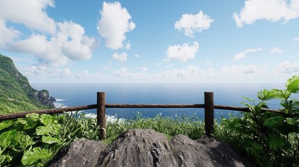 Serene Ocean View from a Clifftop
