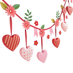 valentine garland 3d cute icon