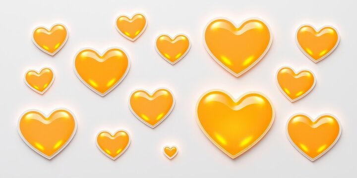 Heart-shaped stickers in vibrant colors are versatile for artists and designers. Perfect for valentine's cards, scrapbooking, and creative decor projects