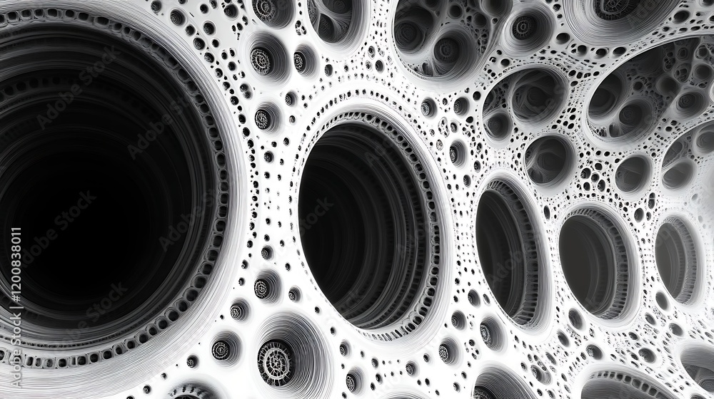 Fototapete abstract grayscale image of a complex organic structure
