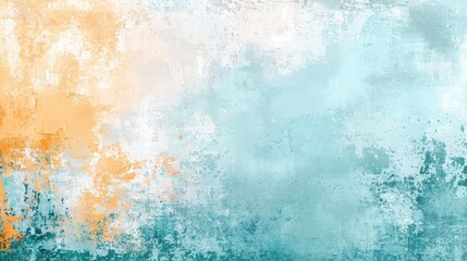 Obraz premium Grunge watercolor concept. Abstract textured background in vibrant shades of orange and teal.