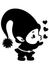 Gnome SVG, Gnome Kiss Svg, Cute Gnome Cut File, Gnome Silhouette, Gnome Clipart, Birthday Svg, Valentine’s Day Svg, Anniversary Svg