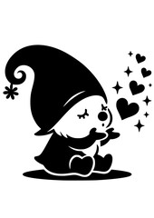 Fototapeta premium Gnome SVG, Gnome Kiss Svg, Cute Gnome Cut File, Gnome Silhouette, Gnome Clipart, Birthday Svg, Valentine’s Day Svg, Anniversary Svg