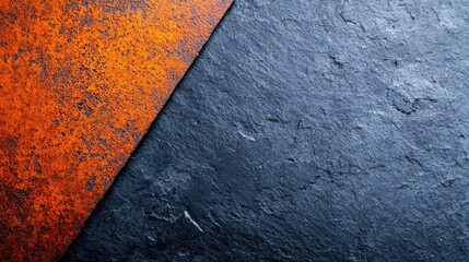Grunge watercolor concept. Abstract texture featuring vibrant orange and black surfaces for artistic designs.