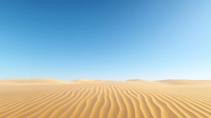 Vast Desert Landscape under Blue Sky