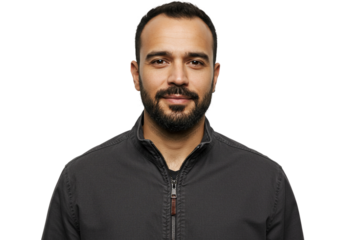 Portrait of a Man Serious Face Dark Jacket Studio Background Professional Headshot male gray model  