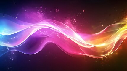 Fototapeta premium Abstract Colorful Waves with Glowing Particles
