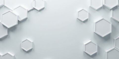 Obraz premium Abstract White Hexagon Pattern Background Design for Modern Presentations and Web Design