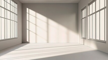 Minimalistic Modern Interior Room with Natural Light and Shadows