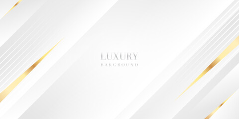 Luxury white and golden background with golden diagonal lines For use as a design background