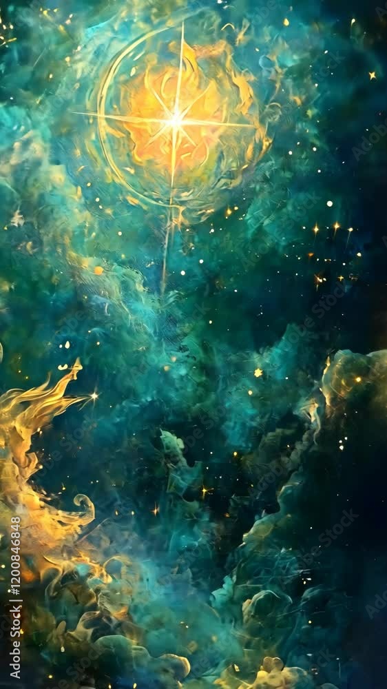 Aufkleber stunning celestial artwork displaying vibrant colors and ethereal patterns in a cosmic setting