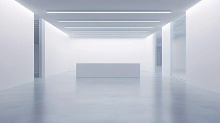 Minimalistic Spacious Office Interior with White Walls and Clean Lines