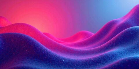 Abstract Glittering Undulating Surface with Vivid Pink and Blue Gradient Illumination