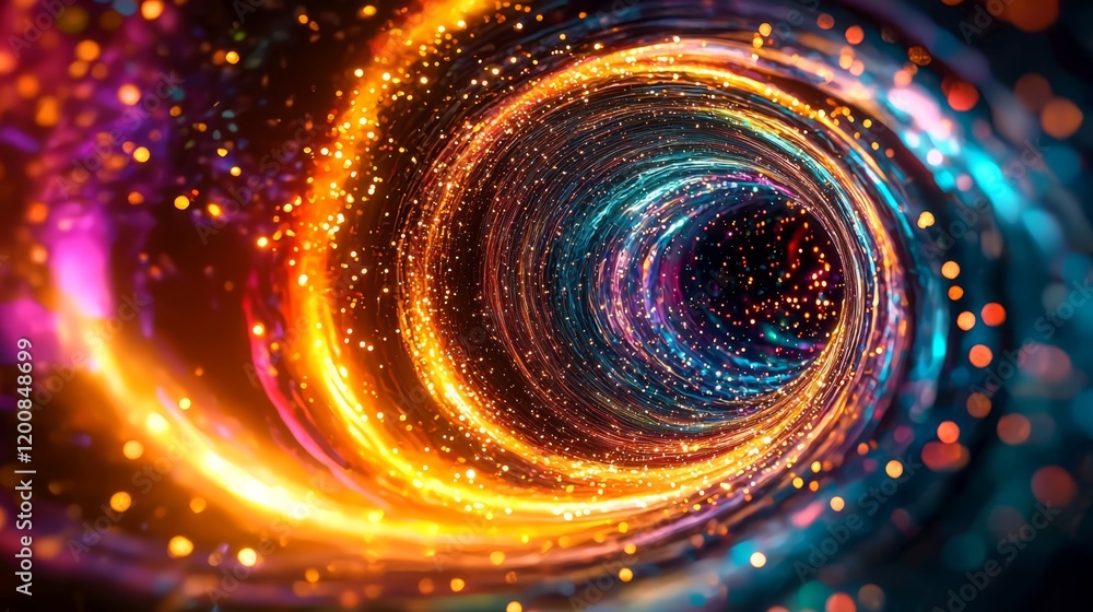 Aufkleber discover the enchanting patterns of cosmic spiral waves in a colorful swirl tunnel.
