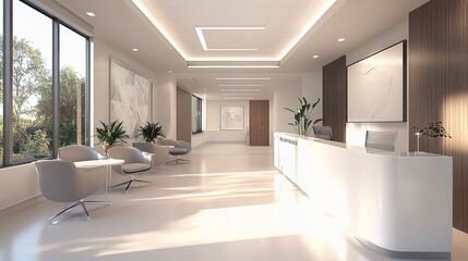 Fototapeta premium Modern Interior of a Bright and Clean Doctor's Office Space