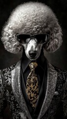 Elegant poodle showcasing a unique sense of style.