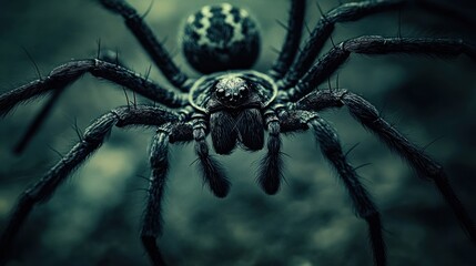 Obraz premium Close-up of a Spider in its Natural Habitat for Educational Content