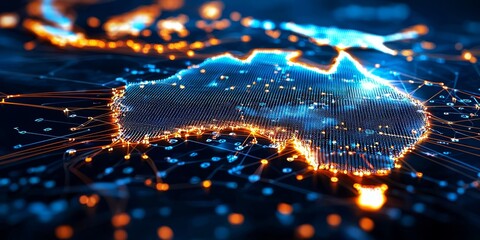 Visual representation of Australia's network connectivity and infrastructure.