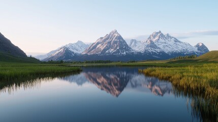 Serene Mountain Lake Reflection