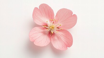 Delicate Pink Blossom: A single, delicate pink blossom with a soft, gentle texture, showcasing its intricate details and subtle beauty.