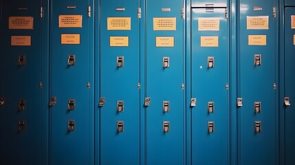 Row of High School Lockers