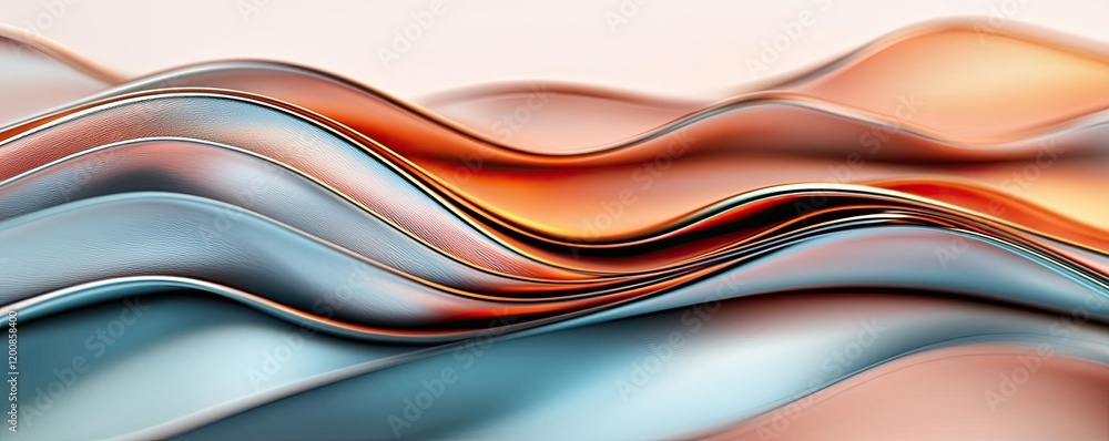 Poster metallic watercolor concept. colorful, flowing abstract waves create a dynamic and modern visual eff