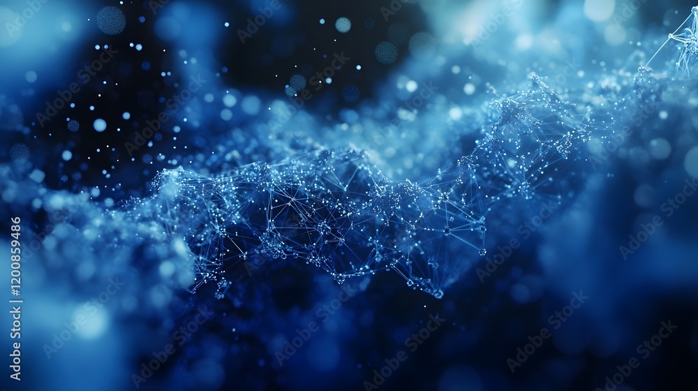 Poster abstract blue network data visualization design