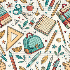 back to school - seamless pattern for your design
