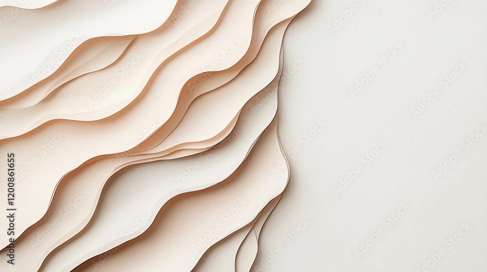 Poster parchment watercolor idea. abstract paper texture with soft waves in a neutral color palette for des