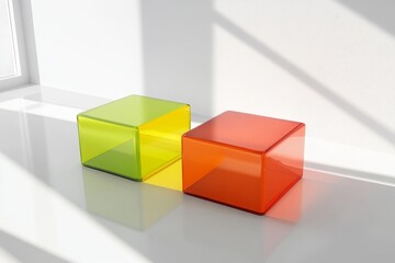 Obraz premium colored books isolated on glossy white #2, Generative AI