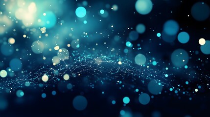 Abstract Blue Network Lightscape Bokeh Background